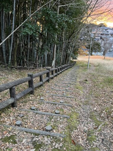 島熊山のこげ茶色の柵